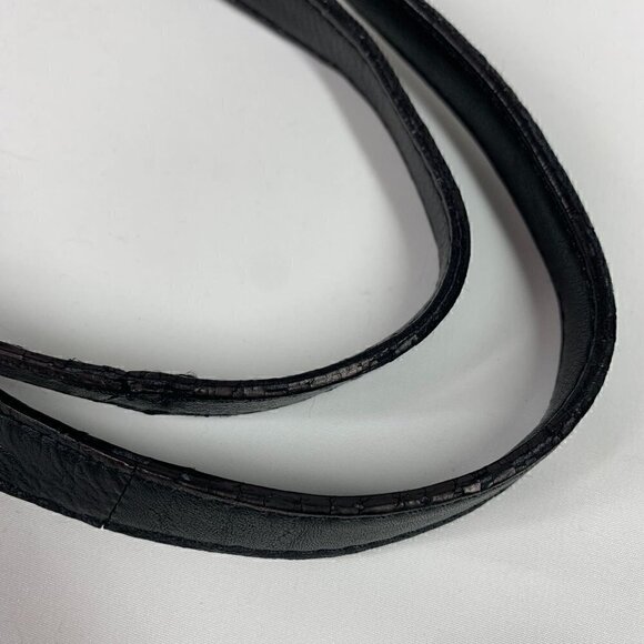 Clever Carriage Company Leather Shoulder Tote Bag Beige & Black 22"Wx14.5"Hx6"D - Picture 9 of 11